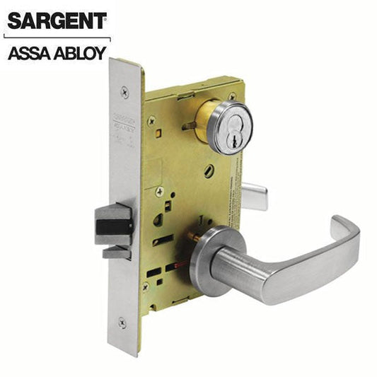 Sargent - 8205 - Mechanical Mortise Lock - Office/Entry - O Rose/NJ Lever - 7-Pin Construction Core - Keyed Alike - Satin Chrome - Grade 1