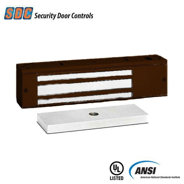 SDC - 1511V - Single Magnetic Lock - Surface Mount - 1650lbs. - 12/24VDC - Optional Finish - Grade 1