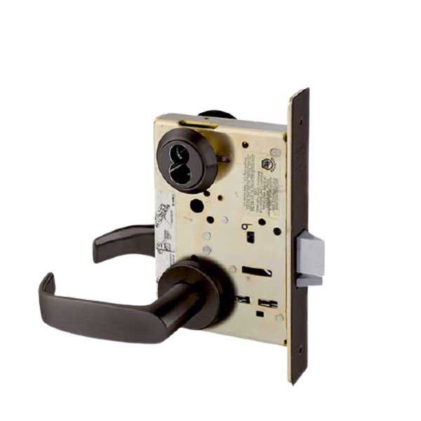 Sargent - 8237 - Mechanical Mortise Lock - LN Rose / L Lever - Classroom - LFIC - 10BE - Dark Oxidized Satin Bronze - Grade 1