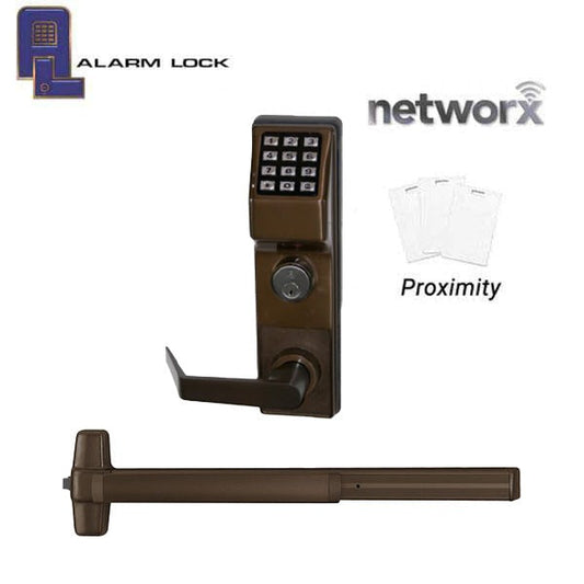 Alarm Lock Trilogy - ETPDN - Schlage Keyway - For Exit Panic Hardware - Networx - Compatible with Von Duprin 99 Exit Device - 10B - Dark Bronze
