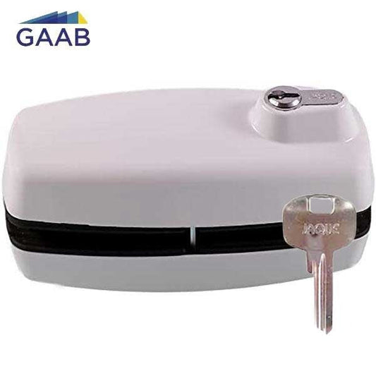 GAAB - T180 - Tempered Frameless Glass Door Lock - Reversible - 10 -12mm Doors - YALE Keyway - White