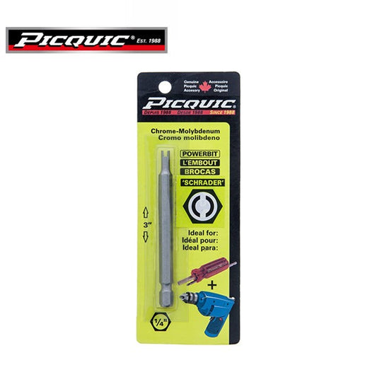 PICQUIC - 88666 - 3" Powerbit Carded - Schrader Valve bit