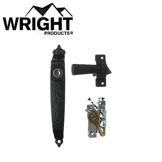 Wright - VVCK333X3BL - Keyed Colonial Push Button Latch - Out Swinging - Wood / Metal / Vinyl Storm Doors - Black