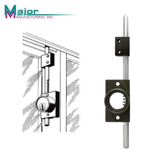 Major Mfg - The Octopod - 9" Lock Bar - Less Cylinder - for Sliding Patio Doors and Windows - Duro Powdercoat
