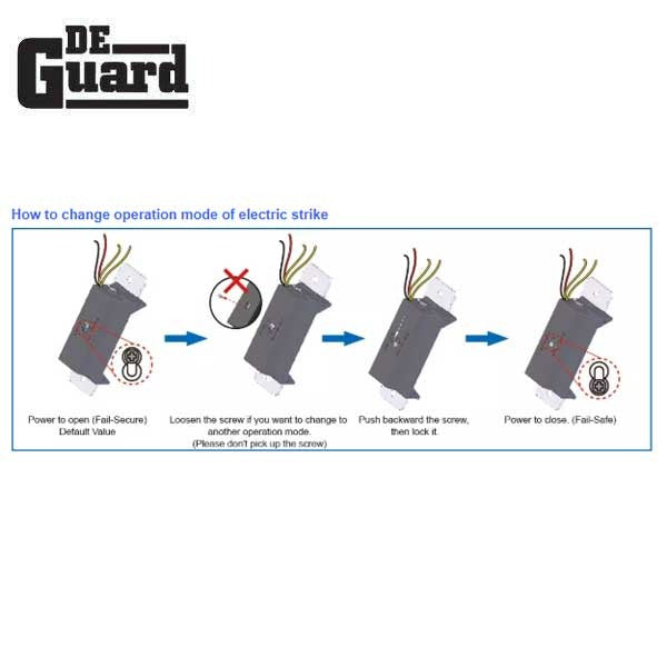 UL Listed Electric Strike Kit w/ 2 Face Plates - Adjustable Fail Safe / Fail Secure - Adjustable 12/24VDC - Grade 1