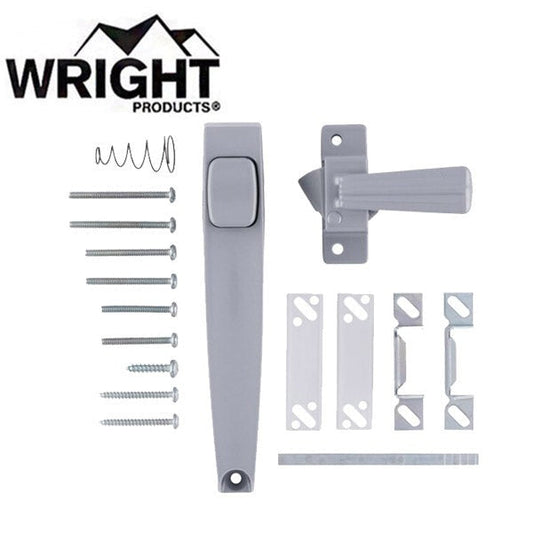 Wright - V333 - Push Button Latch For Screen and Storm Doors - Out Swinging - Wood / Metal Doors - Optional Finish