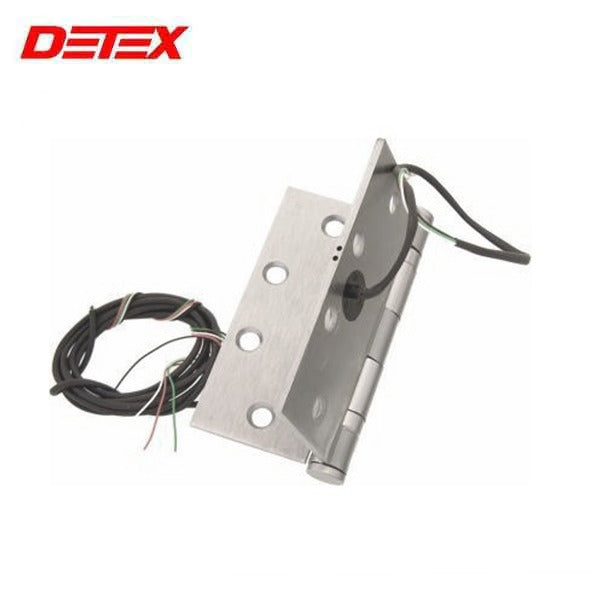 Detex - Electric Hinge - Five Knuckle - Standard Weight - 4-1/2" x 4-1/2" - 8 Wire - Satin Chrome