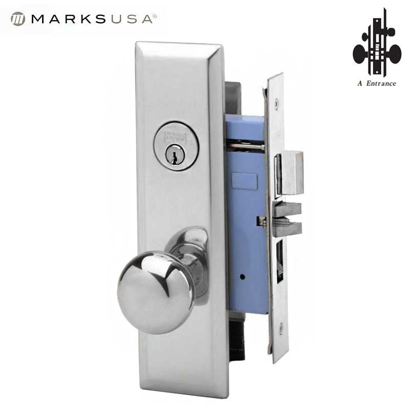 Marks USA - 7NY10A/26D - New York Mortise Knob Lock - U26D - 1-1/4" X 8"- Entrance - RH