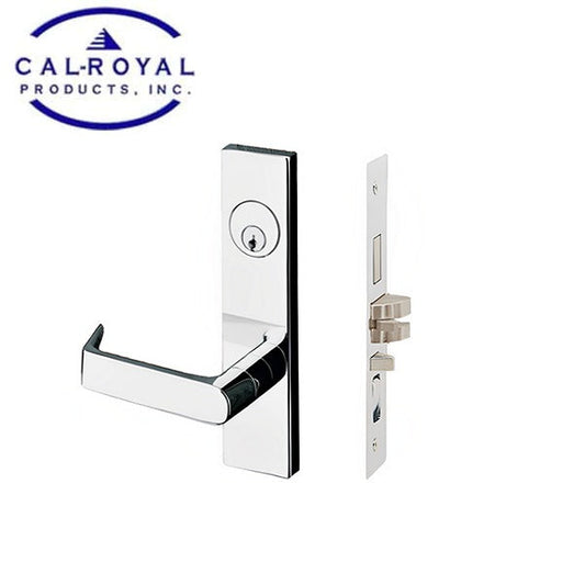 Cal-Royal - NM8080 - NM Series Mortise Lock - Heavy Duty - Storeroom Function - SE Escutcheon - 2 3/4" Backset - Satin Chrome - Fired Rated - Grade 1