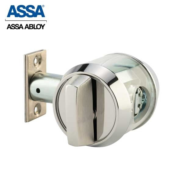 ASSA - 7000 Series - Maximum+ - Single Cylinder Deadbolt with Security Guard - KD - 626 - Satin Chrome - Grade 1
