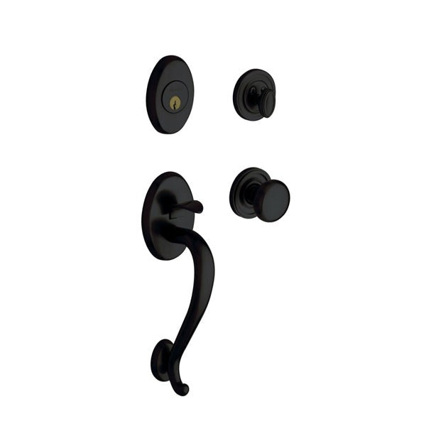 Baldwin Reserve - Logan Handleset - Singl Cyl - Entrance - Satin Black - Grade 1