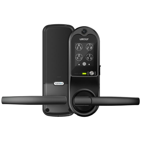 Lockly Guard VISION LATCH 698L - Doorbell Video Camera Smart Lock - Latch Lever Set - Fingerprint Reader - Wi-Fi-Bluetooth App Controlled - Optional Finish