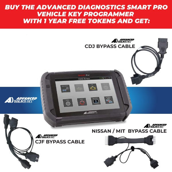 Advanced Diagnostics - SMART Pro Vehicle Key Programmer - w/ 1 Year of Free Tokens/Updates - 3 Bypass Cables Included - ADC2011 / ADC2012 / ADC2017 (PROMOTION)