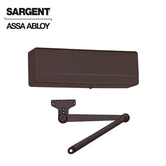 Sargent - 281 - Powerglide Cast Iron Door Closer - Back Check Function - Heavy Duty Parallel Arm - Adjustable Size 1-6 - Plastic Cover - Dark Oxidized Satin Bronze - Fire Rated - Grade 1