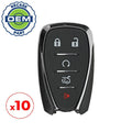 10 x 2016-2019 Chevrolet / 5-Button Smart Key / PN: 13508768 / HYQ4AA (OEM Recase)