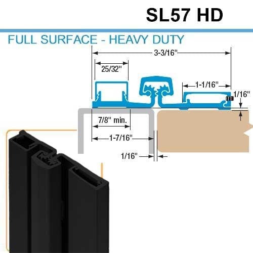 Select Hinges - 57 - 83" - Geared Full Surface Continuous Hinge - Black - Heavy Duty