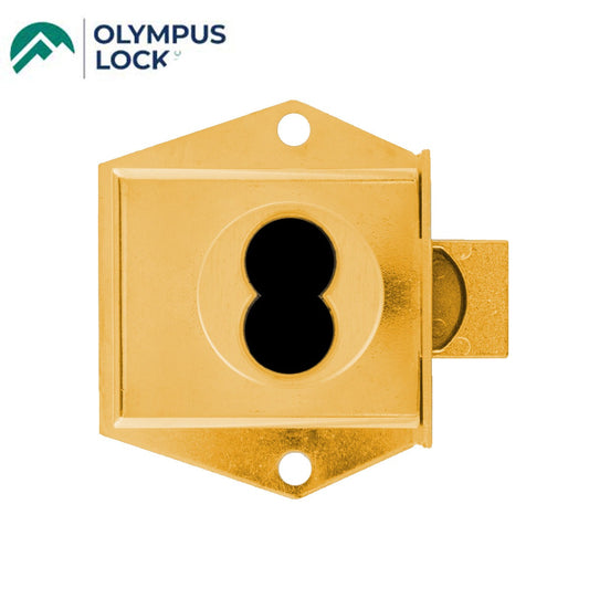 Olympus - 725M - IC Core Mortise Deadbolt Cabinet Door Lock - BEST SFIC - 1-1/16"" to Cylinder Length - Standard Length Bolt - Satin Brass - Optional Handing - Grade 1
