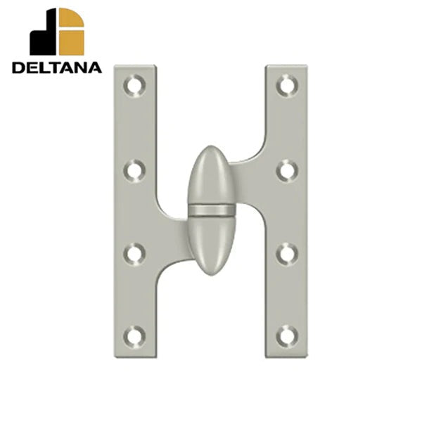 Deltana - 6" x 3-7/8" Olive Knuckle Hinge - Ball Bearing - Solid Brass - Left Handed - Optional Finish