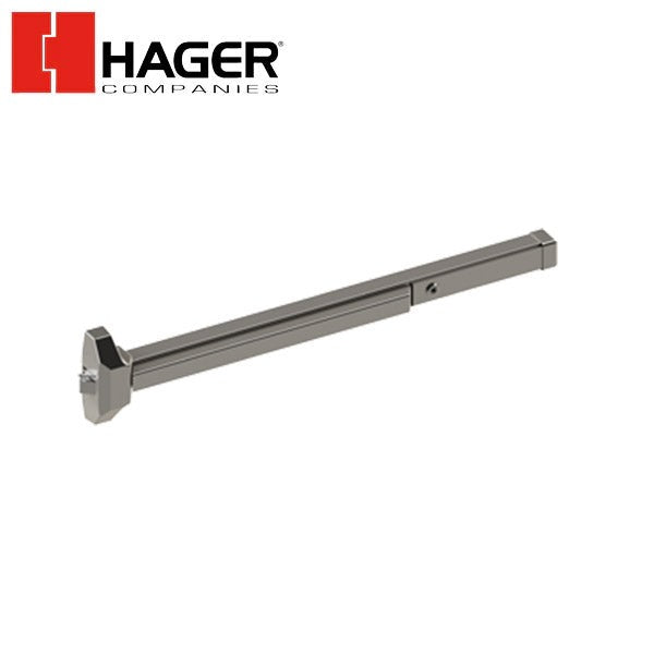 Hager - 4701 - 36" Rim Exit Device REV 2 - for 30" Doors - Exit Only - Aluminum Finish - Grade 1