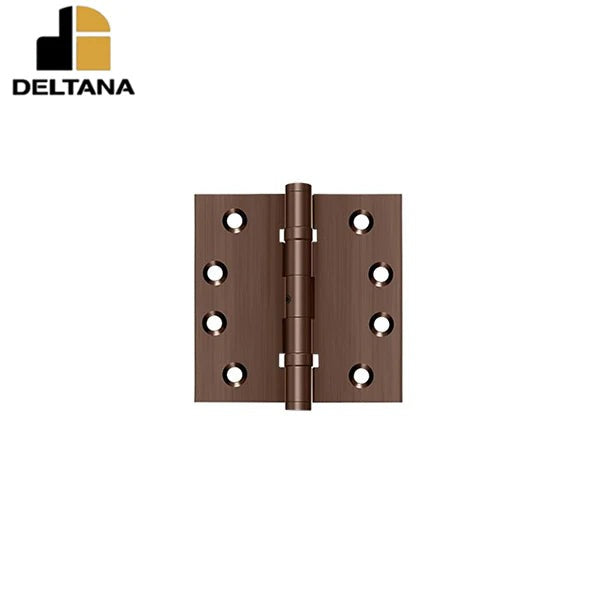 Deltana - 4" x 4" Square Hinge - Ball Bearing - NRP - Solid Brass - 0.129" Thick Guage -Thickness