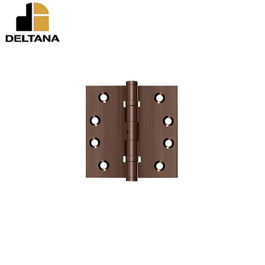 Deltana - 4" x 4" Square Hinge - Ball Bearing - NRP - Solid Brass - 0.129" Thick Guage -Thickness