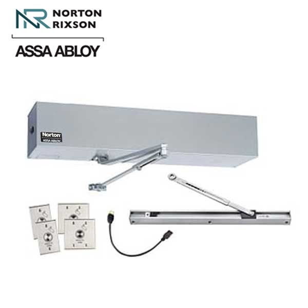 Norton - 5740K2 - Universal Door Operator Hands-Free Kit - Push & Pull Door Arms - Satin Aluminum