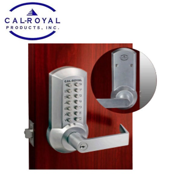 Cal-Royal - CRCODE202 - Mechanical Stand Alone Push Button Lever Lock - Storeroom - Satin Chrome - Grade 2