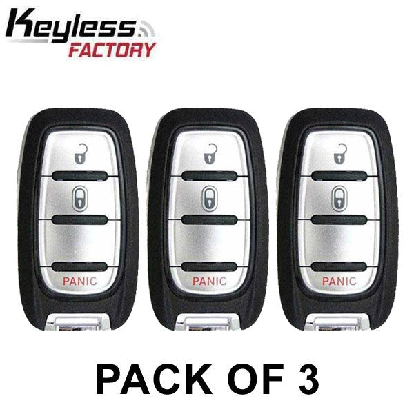 3 x 2017-2021 Chrysler Pacifica / Voyager / 3-Button Smart Key / No KeySense / PN: 68217827AC / M3N-97395900 (AFTERMARKET) (Pack of 3)