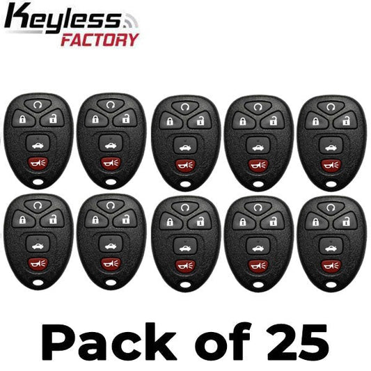 25 x 2004-2013 GM / 5-Button Keyless Entry Remote / PN: 22733524 / KOBGT04A (AFTERMARKET) (Bundle of 25)
