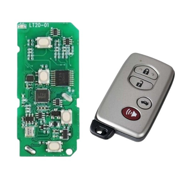 Lonsdor - LT20 01 + 4-Button Silver Universal Smart Remote Smart Key for Toyota & Lexus K518S, K518ISE & KH100+ Switchable Frequency
