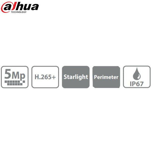 Dahua / IP / 5MP / Dome Camera / Motorized Varifocal / 2.7-13.5mm Lens / Outdoor / WDR / IP67 / IK10 / 40m IR / Starlight / Smart Motion Detection / 5 Year Warranty / DH-N53AM5Z