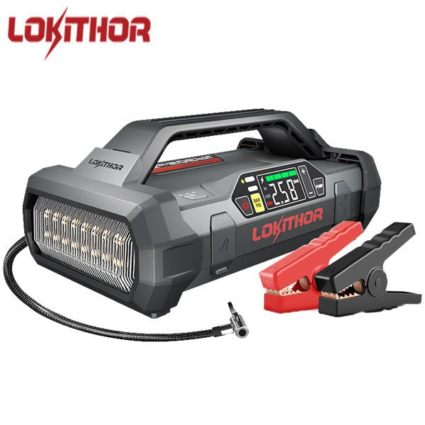 LOKITHOR - JA302 - Lithium Jump Starter - 150PSI Air Compressor - 2500A - USB Port - w/LED Flashlight - 12V