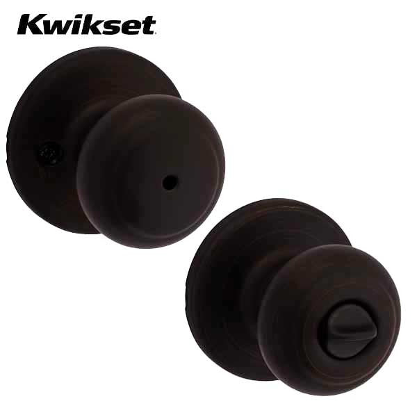 Kwikset - Cove Knob Set - Round Rose - Optional Finish - Optional Function - Grade 3