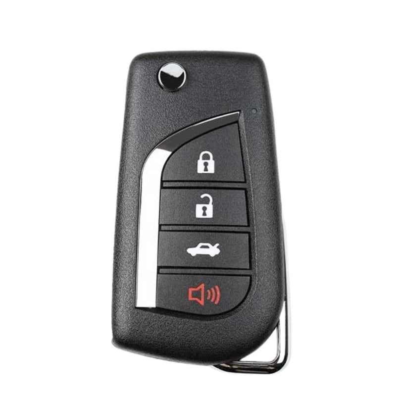 Xhorse - Toyota Style / 4-Button Universal Remote Flip Key for VVDI Key Tools (Wired) Replacement for XKTO10EN