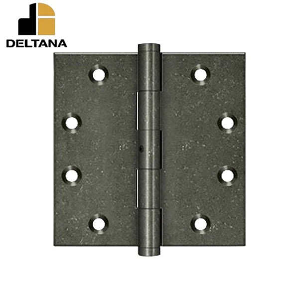 Deltana - 4-1/2" x 4-1/2" Square Hinge - NRP - Solid Brass