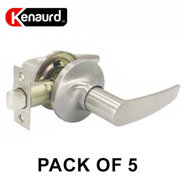 5 x Premium Design #2 Passage Lever Set - Grade 3 - Satin Nickel (Pack of 5)