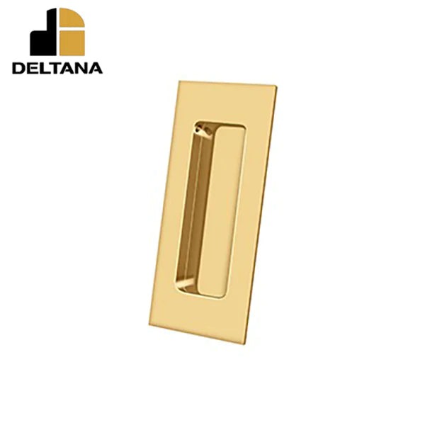 Deltana - Flush Pull - Rectangular - Heavy Duty - 4" x 1-7/8" x 7/16" - Solid Brass - Optional Finish