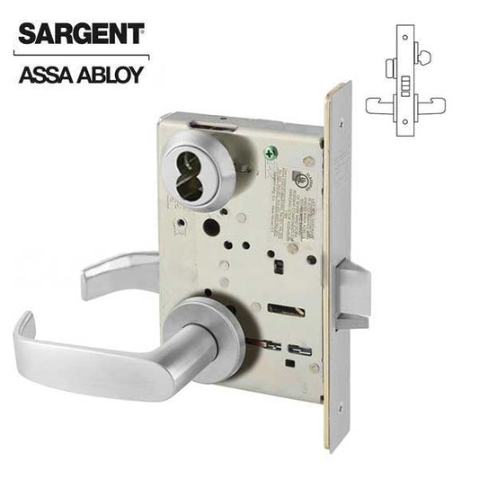 Sargent - 8205 - Mechanical Mortise Lock - LN Rose / L Lever - Office/Entry - SFIC - Optional Finish - Grade 1