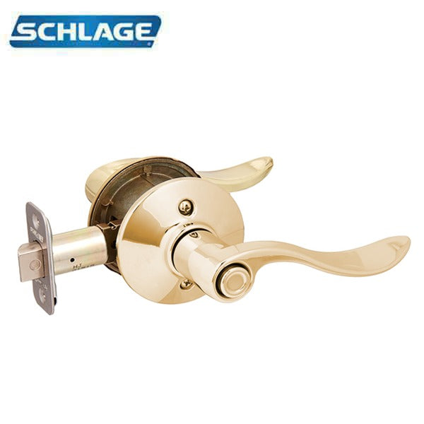 Schlage - 16210 - Accent Lever Set - Privacy - Round Rose - Bright Brass - RH - Grade 2