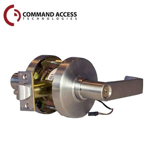 Command Access - Low-Energy Cylindrical Clutch Lever Set - Fail Safe - Storeroom - L6 Lever - 12/24V - Satin Chrome - Grade 1