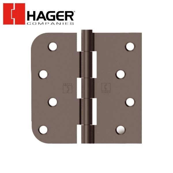 Hager - 1817 - 5-Knuckle - Square Corner by 5/8" Radius - Plain Bearing - 4" x 4" - Optional Finish
