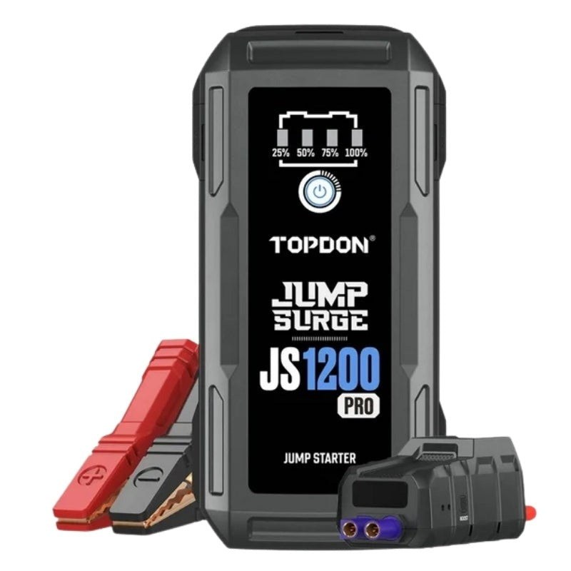 TOPDON - JS1200 - 1800 Peak Amp Battery Jumpstarter - Power Bank and Flashlight