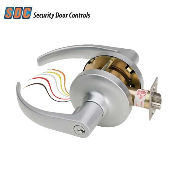 SDC - Z7250 - Electrified Cylindrical Lockset - Fail Safe - Galaxy Lever - 12/24VDC - Satin Chrome - Grade 1