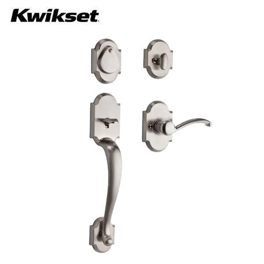 Kwikset - 800AUHXAUL - Austin Handleset w/ Austin Lever - Arch Rose - 15 - Satin Nickel - Entrance - KW1 - SmartKey Technology - Grade 1