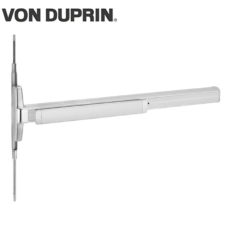 Von Duprin - 3347AEO - Concealed Vertical Rod Exit Device - Narrow Stile Pushpad - Exit Only - Less Trim - Satin Chrome Finish - 36" - Grade 1