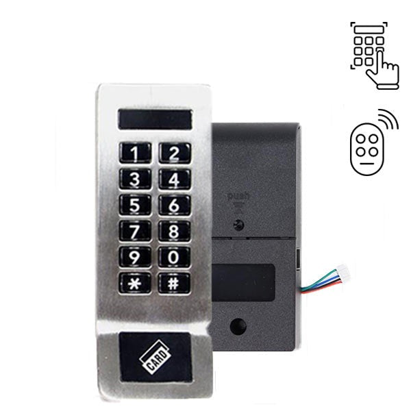 Electronic Keyless Entry Smart Cabinet Lock - RFID & PIN - Satin Chrome