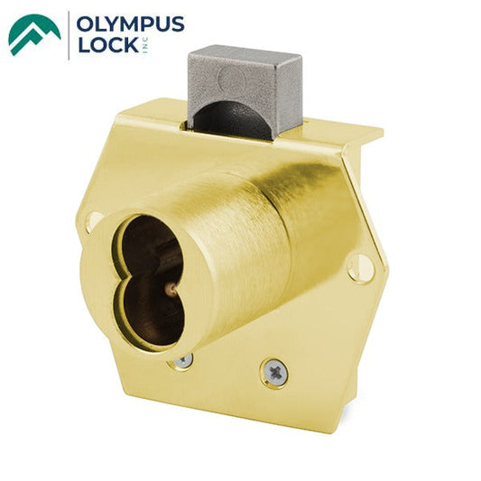 Olympus - 725RD - SFIC Rim Deadbolt Door & Drawer Cabinet Lock - BEST SFIC - 1-1/16" Cylinder Length - Satin Brass - Optional Handing - Optional Key Retaining - Grade 1