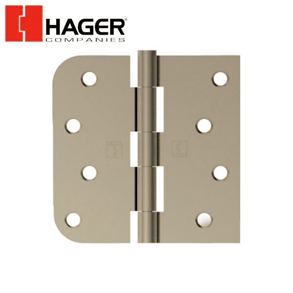 Hager - 1817 - 5-Knuckle - Square Corner by 5/8" Radius - Plain Bearing - 4" x 4" - Optional Finish
