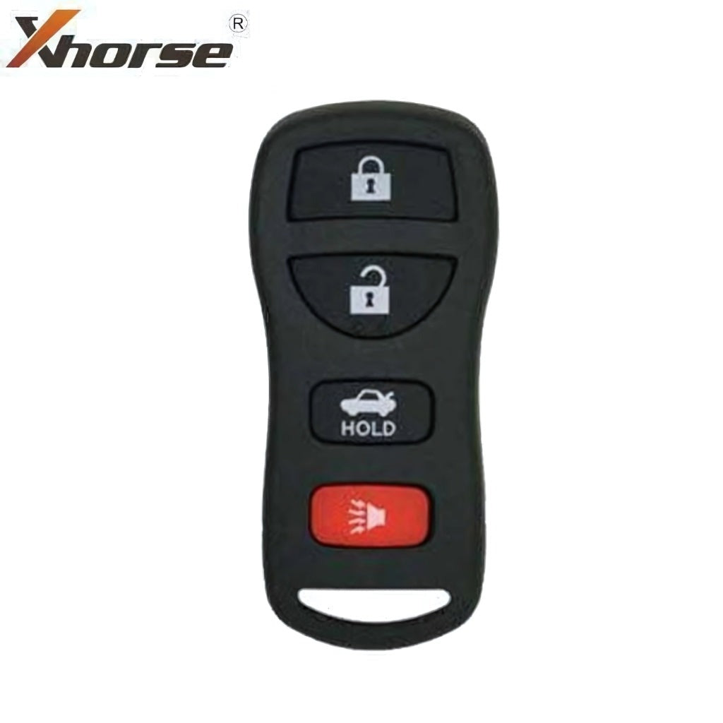 Xhorse - 2nd Generation Nissan Style / 4-Button Universal Keyless Entry Remote for VVDI Key Tool (Wired) / Replacement for XKNI00EN