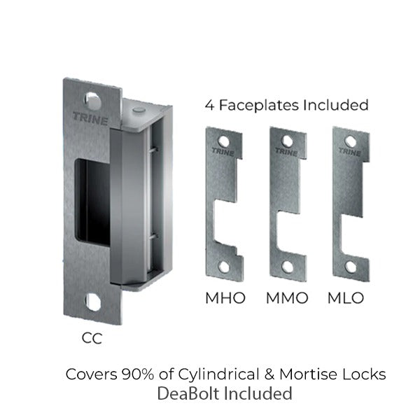 Trine - 4100DB - 4-7/8” Electric Strike - W/ Deadbolt - One Box Solution - Night Latch Function - Fire Rated ANSI - Optional finish - Grade 1